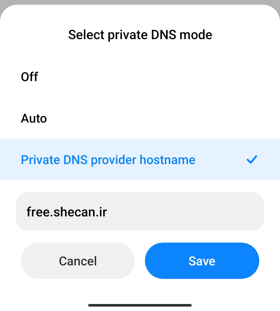 Setting up private DNS on Android