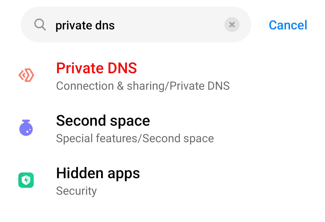 Setting up private DNS on Android