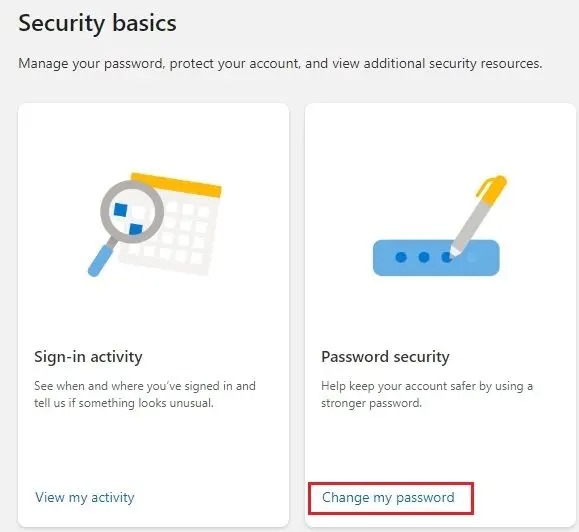 1- Change the password of the Microsoft account connected to Windows 11