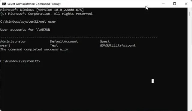 1- Change Windows 11 password through command prompt