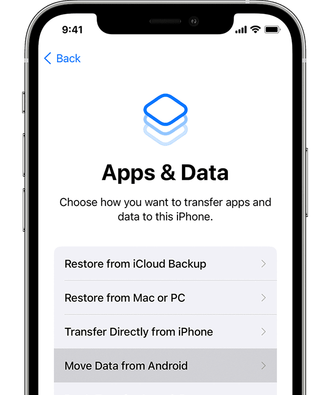 1- Transfer SMS to iPhone with Move to iOS app