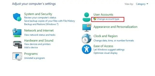 2- Change the Windows 11 password from the control panel
