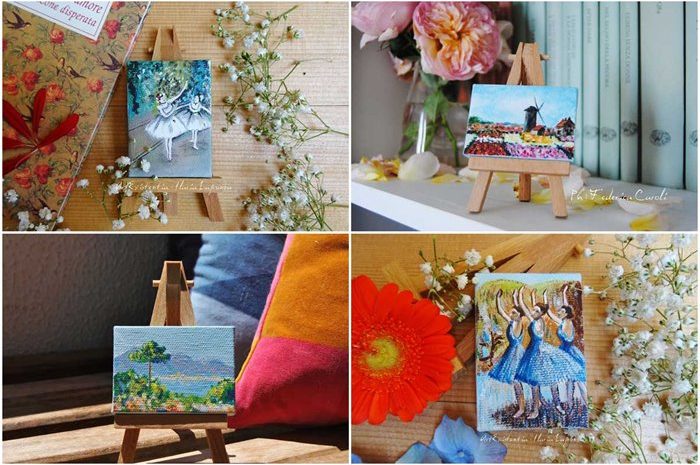 Eye-Catching Pictures Of Miniature Canvases Of Famous Paintings