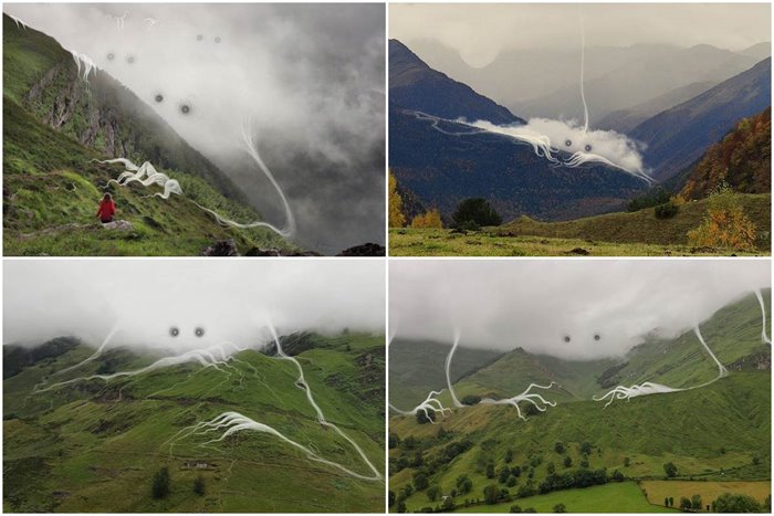 Giant Cloud Ghosts Roam The Countryside