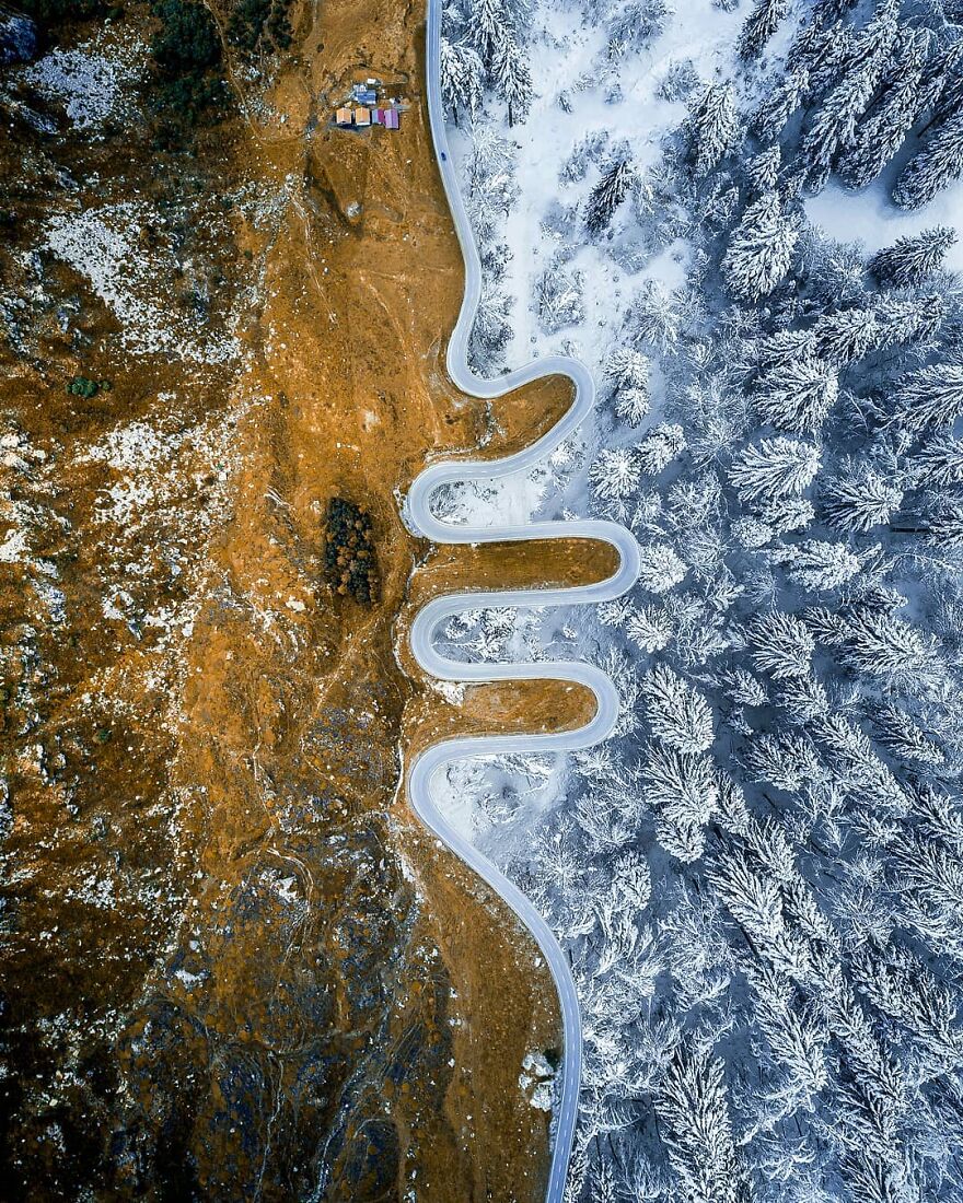 Aerial photography of natural landscapes
