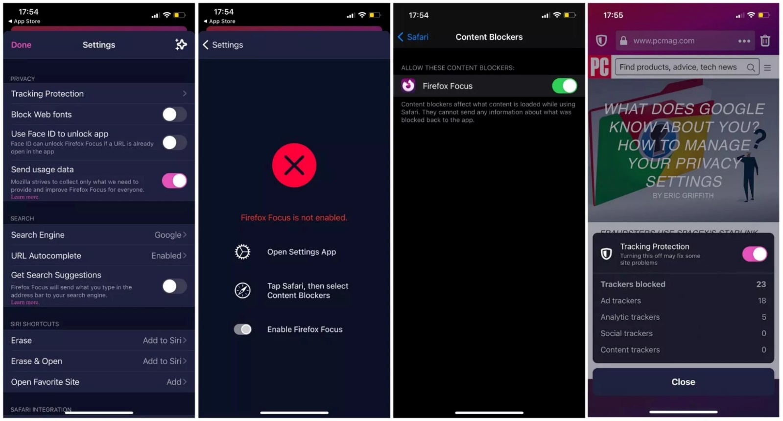 Firefox Focus is the best application to remove YouTube ads