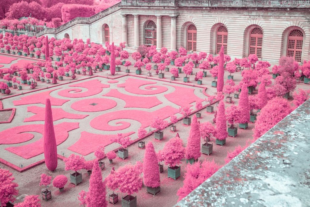 French scenery - the beautiful garden of the Pink Castle