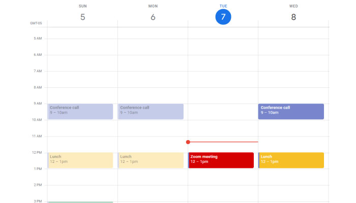Google Calendar planning application
