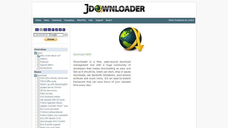 JDownloader download management program