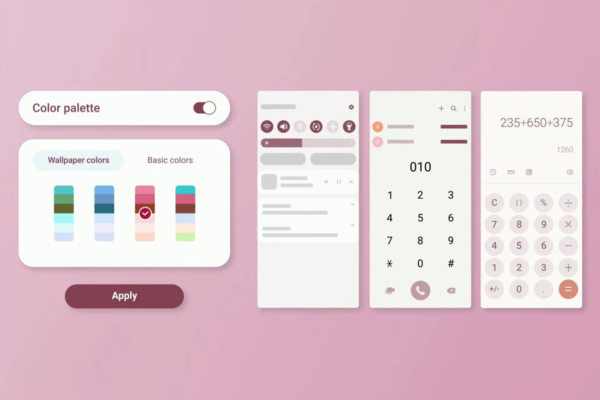 Samsung One UI 5 color themes