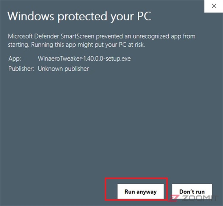 The second step is to disable Windows 11 antivirus through Winaero Tweaker