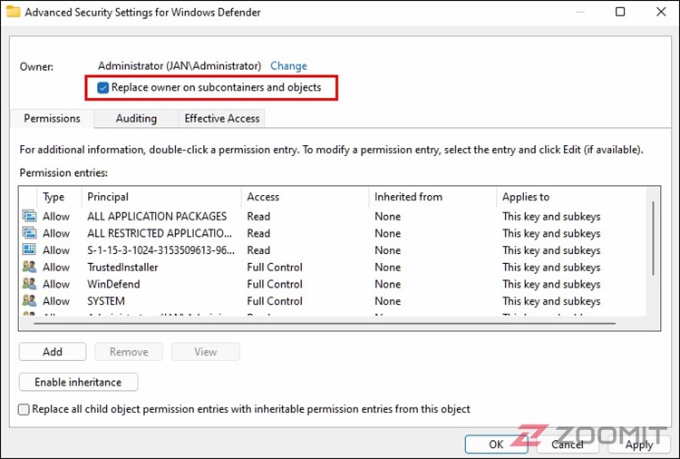 The tenth step is to disable Windows 11 antivirus through the registry