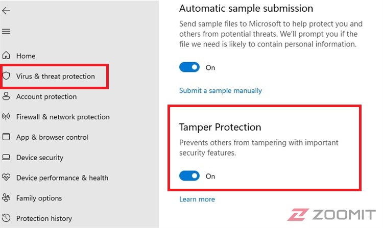 The third step is to disable tamper protection of Windows 11 antivirus
