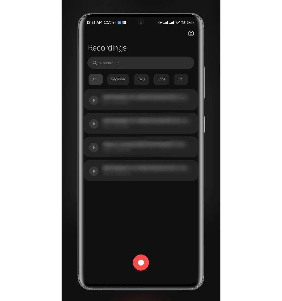 Voice recorder app in MIUI 14