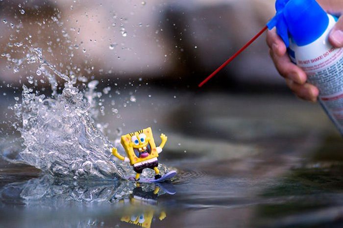 An interesting experience in toy photography using water drops