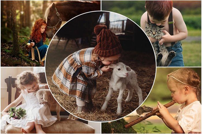 Eye-Catching Pictures Of The Interaction Of Children And Animals