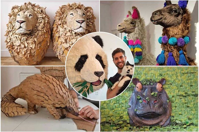 Stunning recycled sculptures of endangered wild animals
