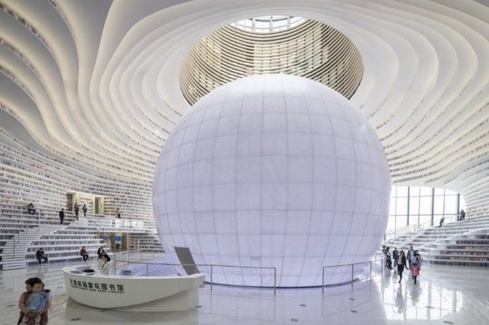 Tianjin Benhai; A modern library in China with 1.2 million volumes