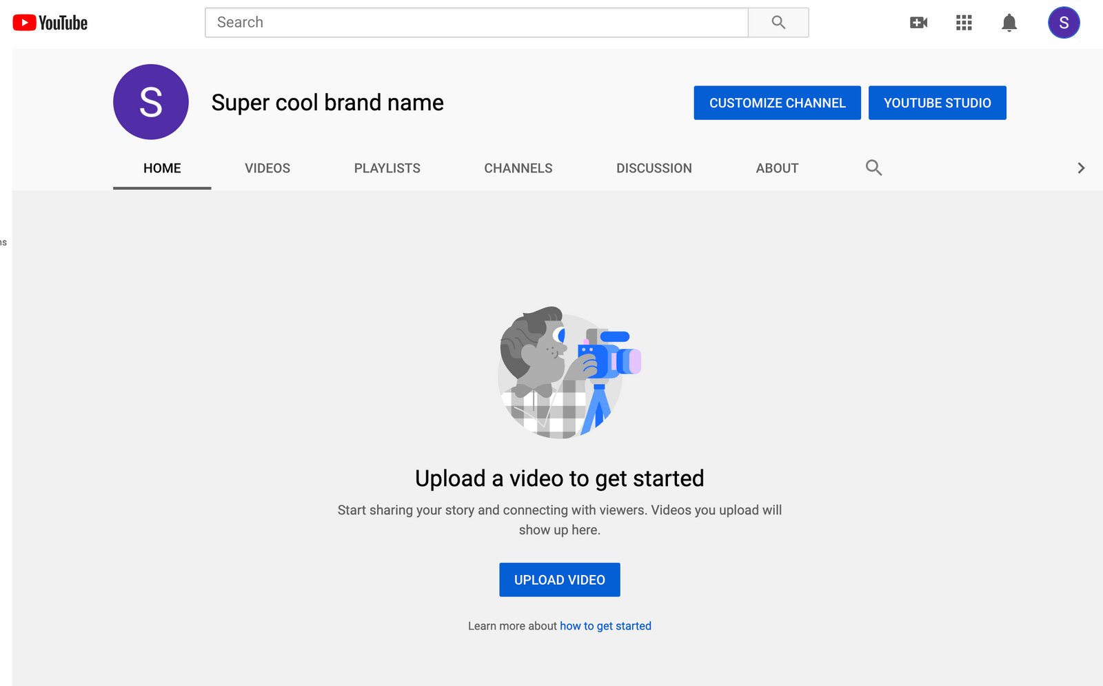 Add YouTube channel header image