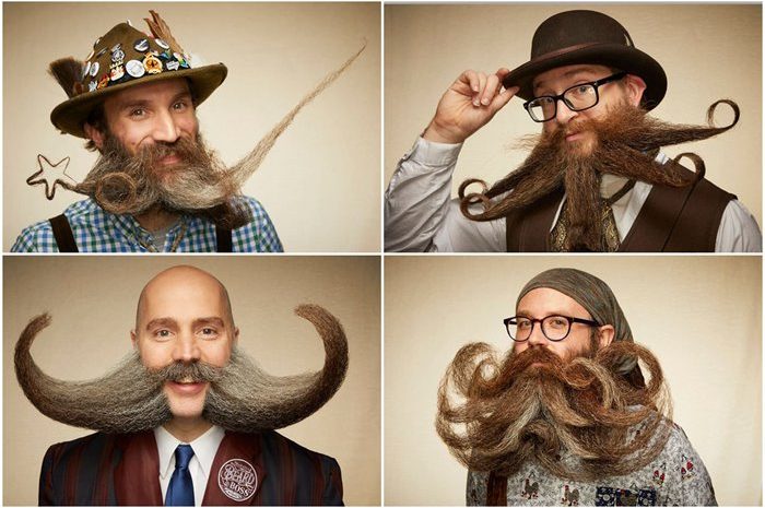 beautiful beards; Participants of the National Beard and Mustache Competition
