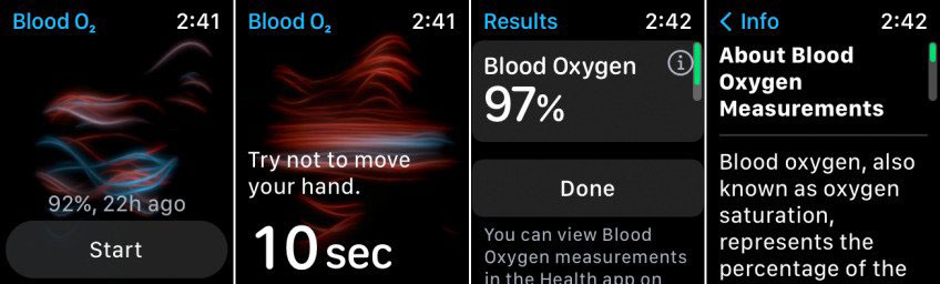 Blood oxygen level measurement
