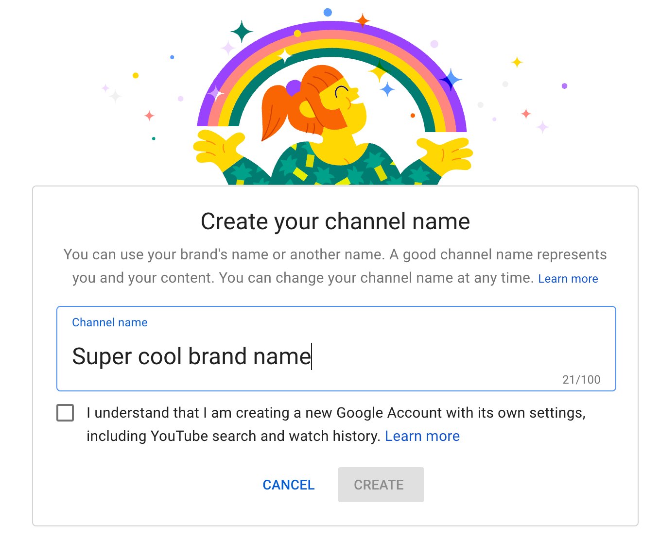 Choose the name of the YouTube channel