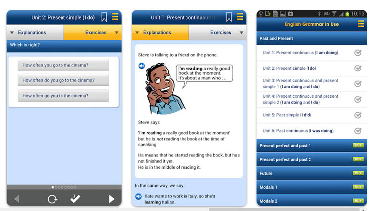 English Grammar in Use application for learning English Grammar in Use