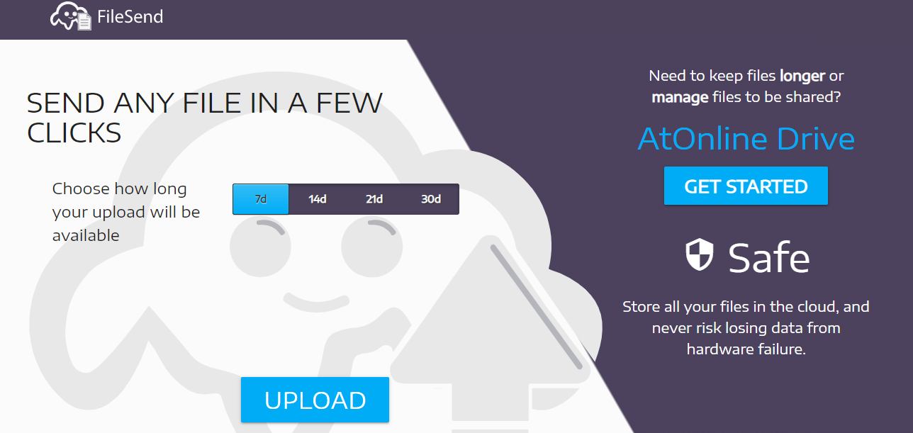 FileSend free file upload site
