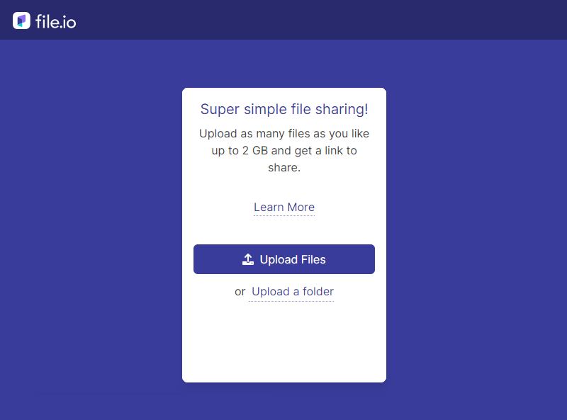 Free file upload site File.io