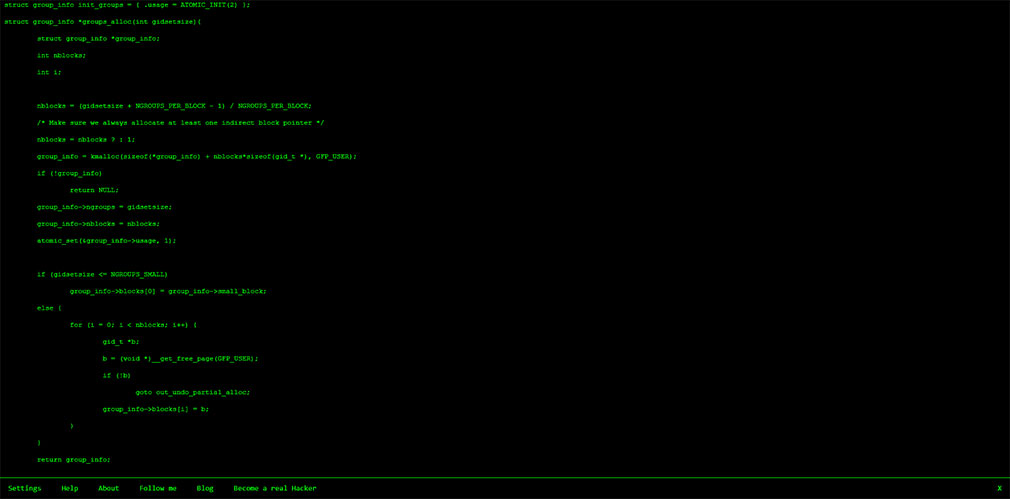 Hacker Typer website screenshot