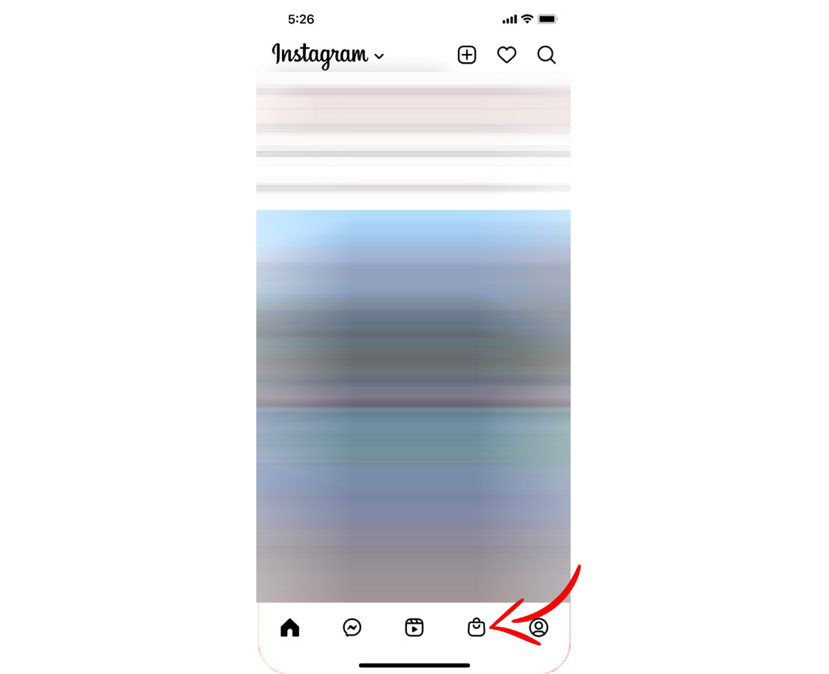 Instagram store icon in the new Instagram feed