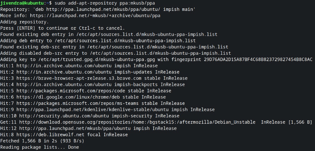 Install mkusb on Ubuntu