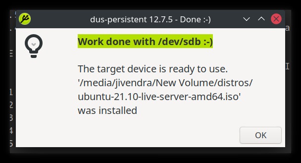 Installing Ubuntu Persistent on flash with mkusb