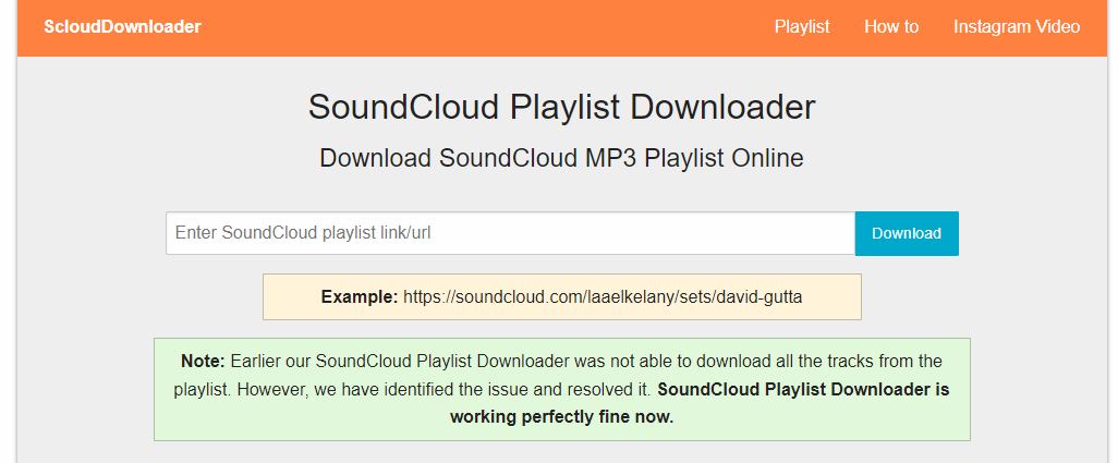 ScloudDownloader site to download from SoundCloud
