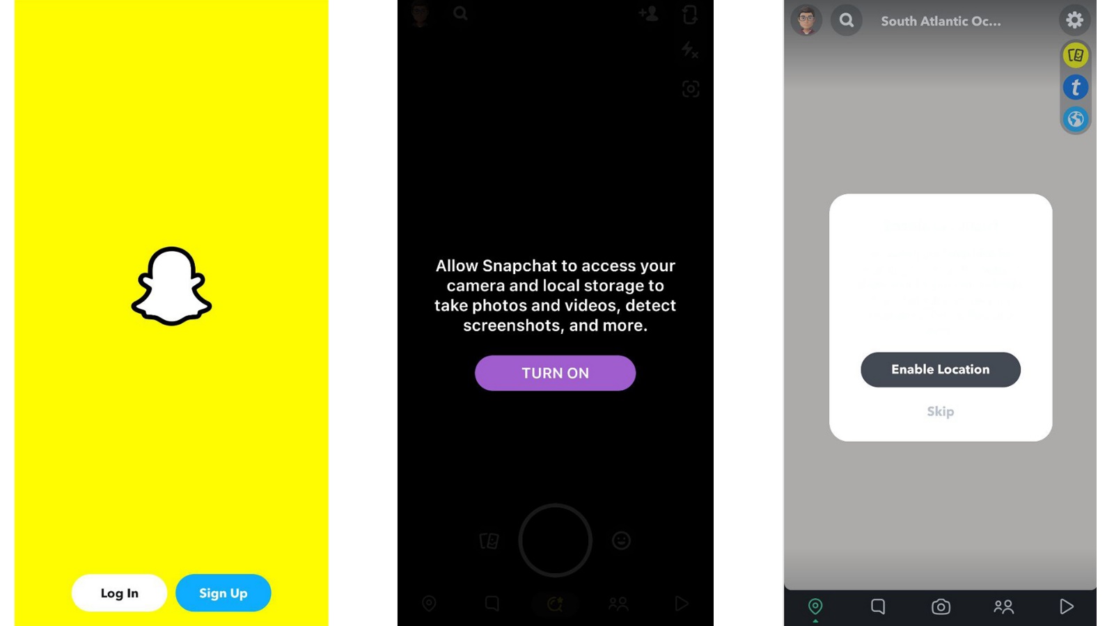 Screenshot of Snapchat application environment