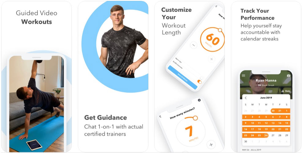 Screenshot of Sworkit Fitness & Workout App at home