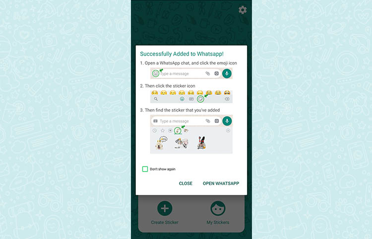 The fifth step of making a WhatsApp sticker with the Wemoji application