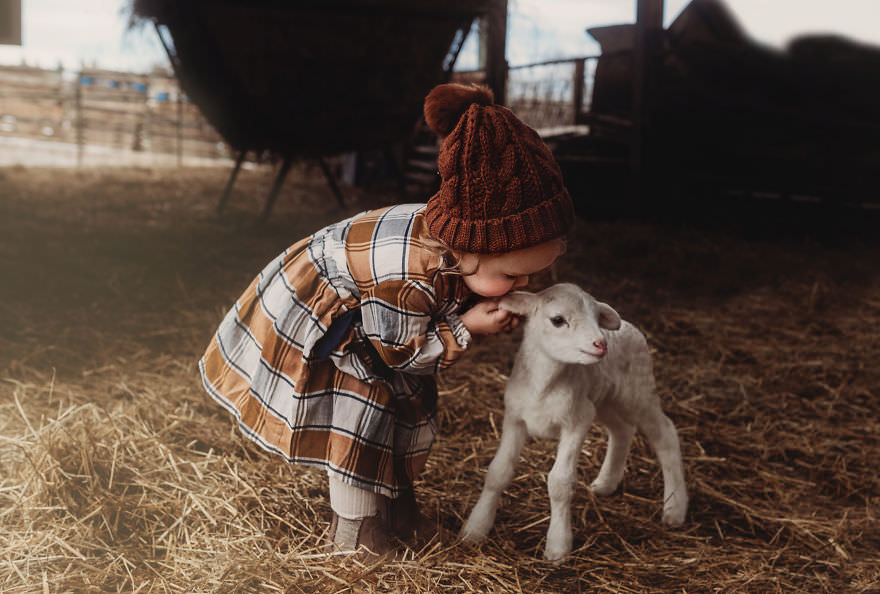 The interaction of children and lamb animals / Andrea Martin