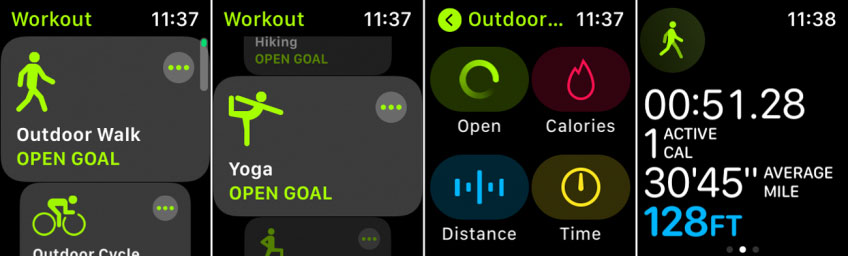 Track exercise on Apple Watch