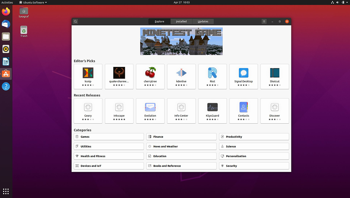 Ubuntu software center environment