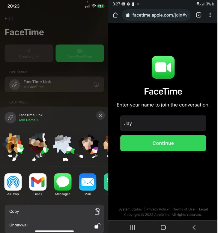 Video call with Android and Windows users with FaceTime