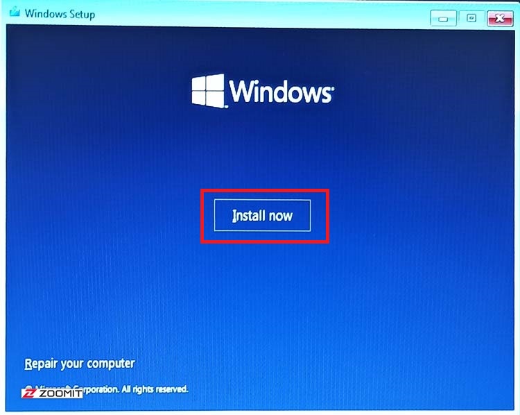 Windows 11 installation start menu