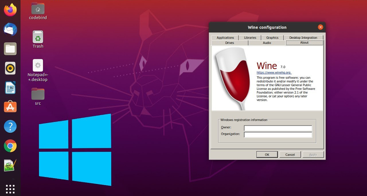 Wine software in Linux operating system