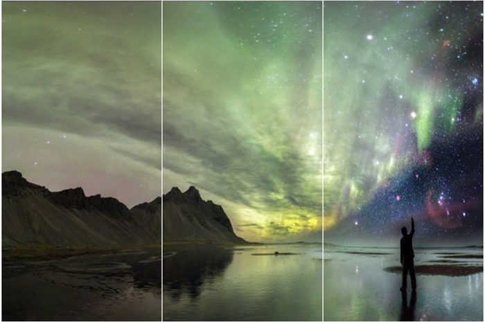 Spectacular Image Of Aurora Borealis And Orion Constellation In One Scene