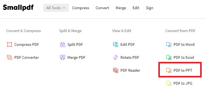 Convert PDF to PowerPoint with SmallPDF - 1
