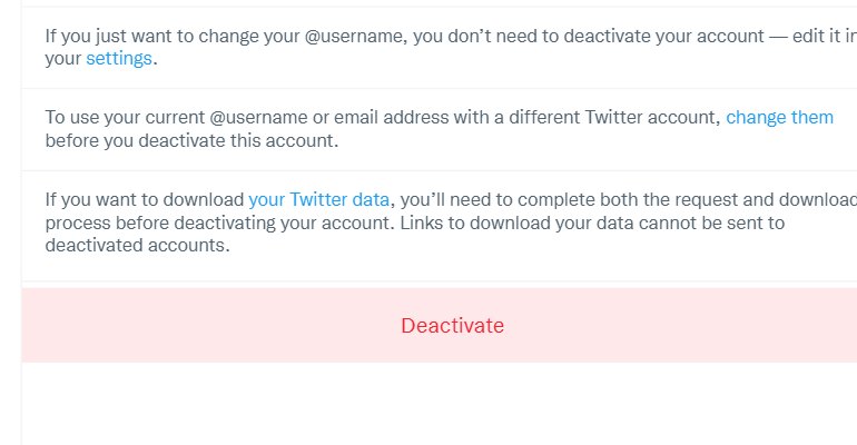 How to delete a Twitter account