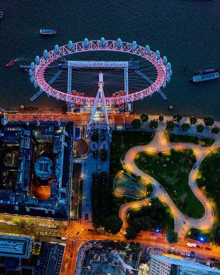 Jeffrey Milstein and recording spectacular aerial images of London tourist attractions