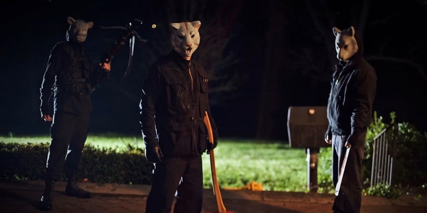 Lamb, tiger and fox masks in the movie you are next