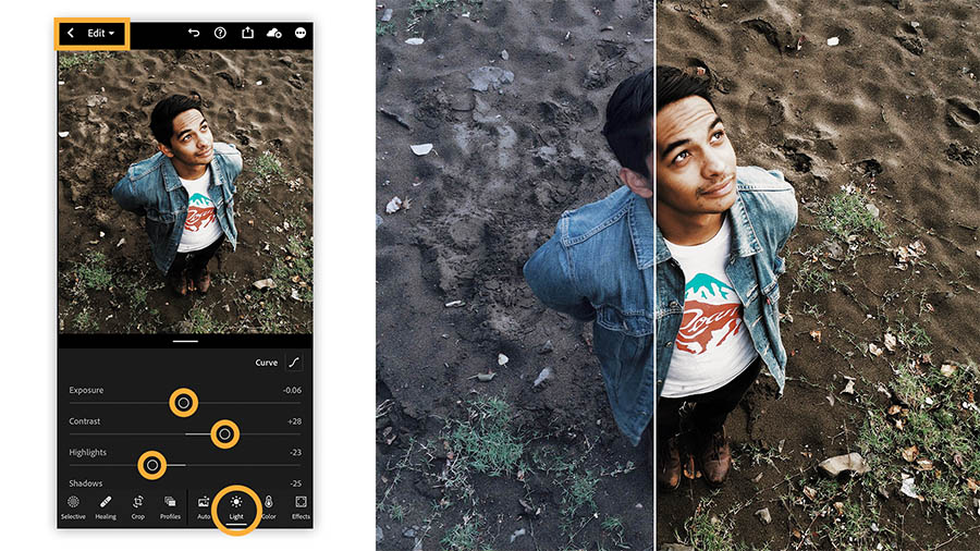 The best Android camera software - Lightroom