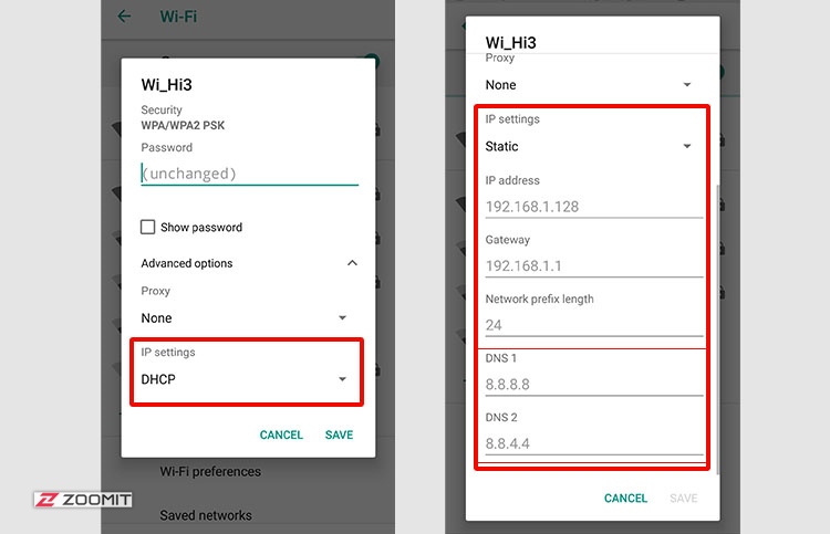 The second step is to change WiFi dns on Android